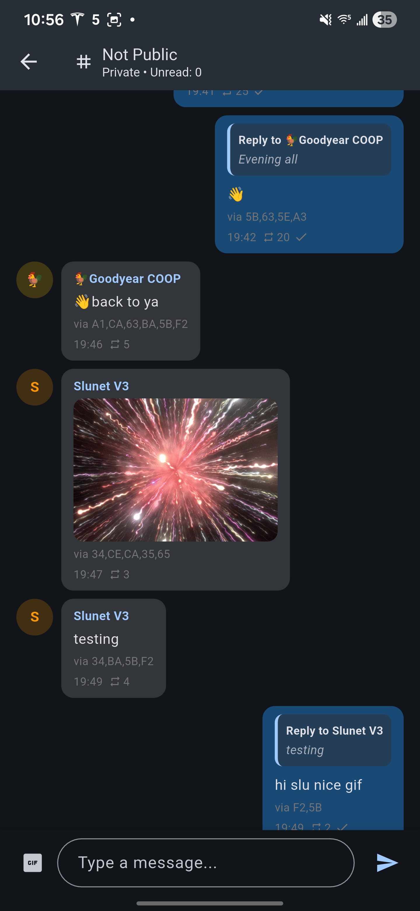 Encrypted direct messaging