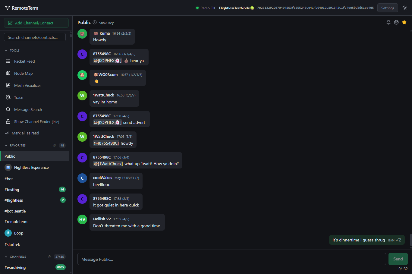 Desktop terminal and mesh management interface