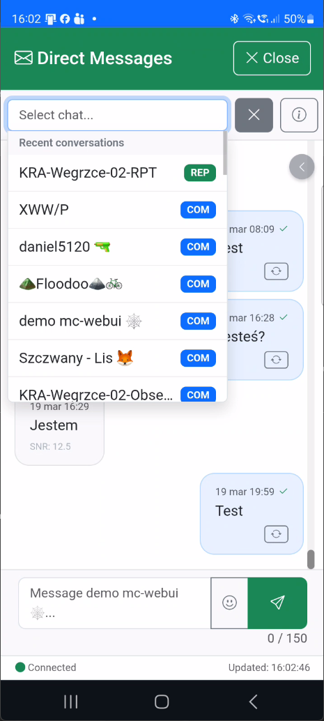 Direct messages and delivery tracking