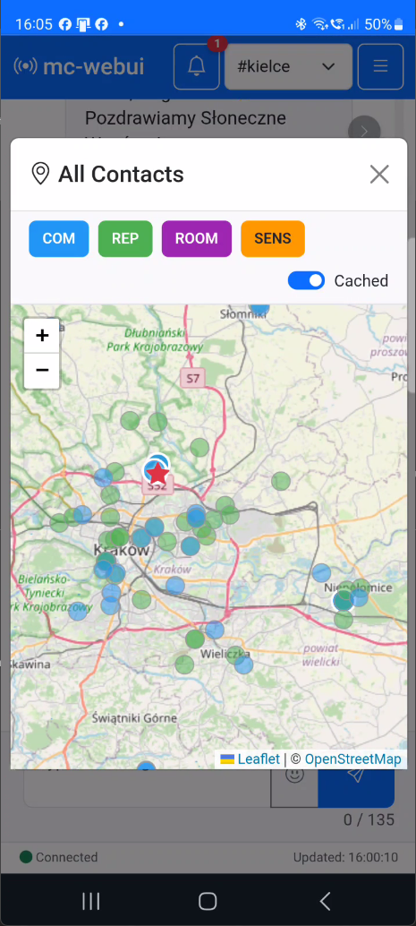 MeshCore contact map