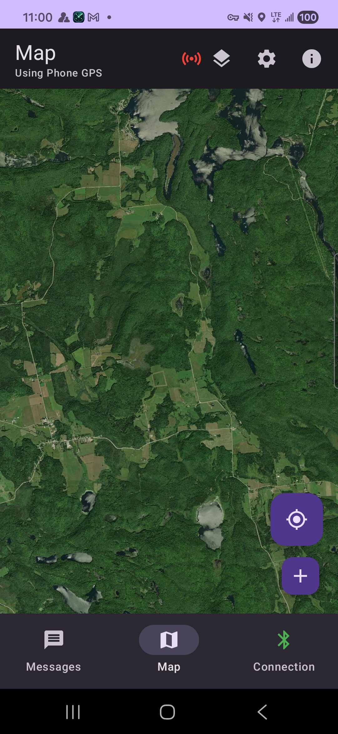 Off-grid team position map