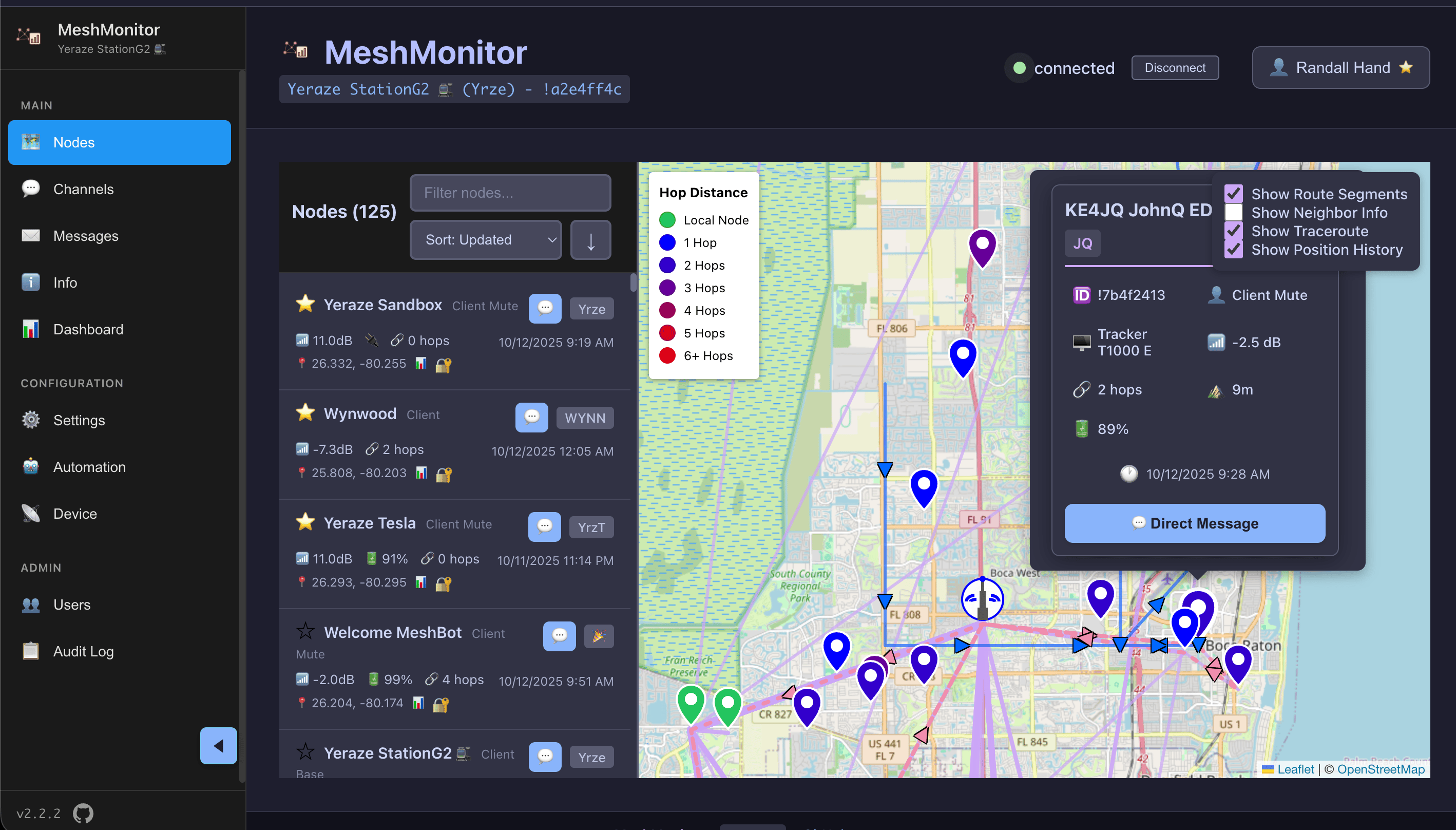 Interactive network map