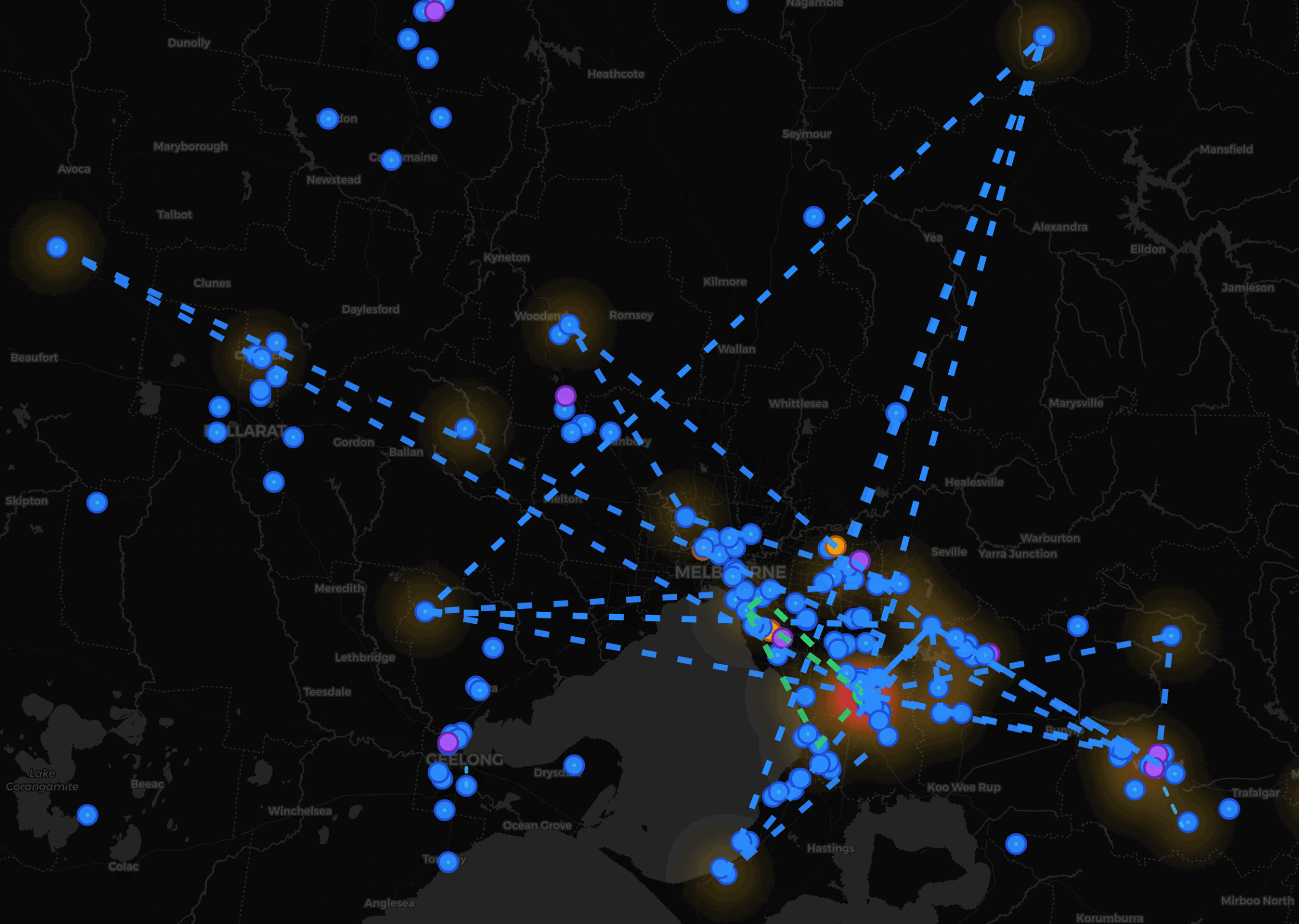 Route history and network analysis tools
