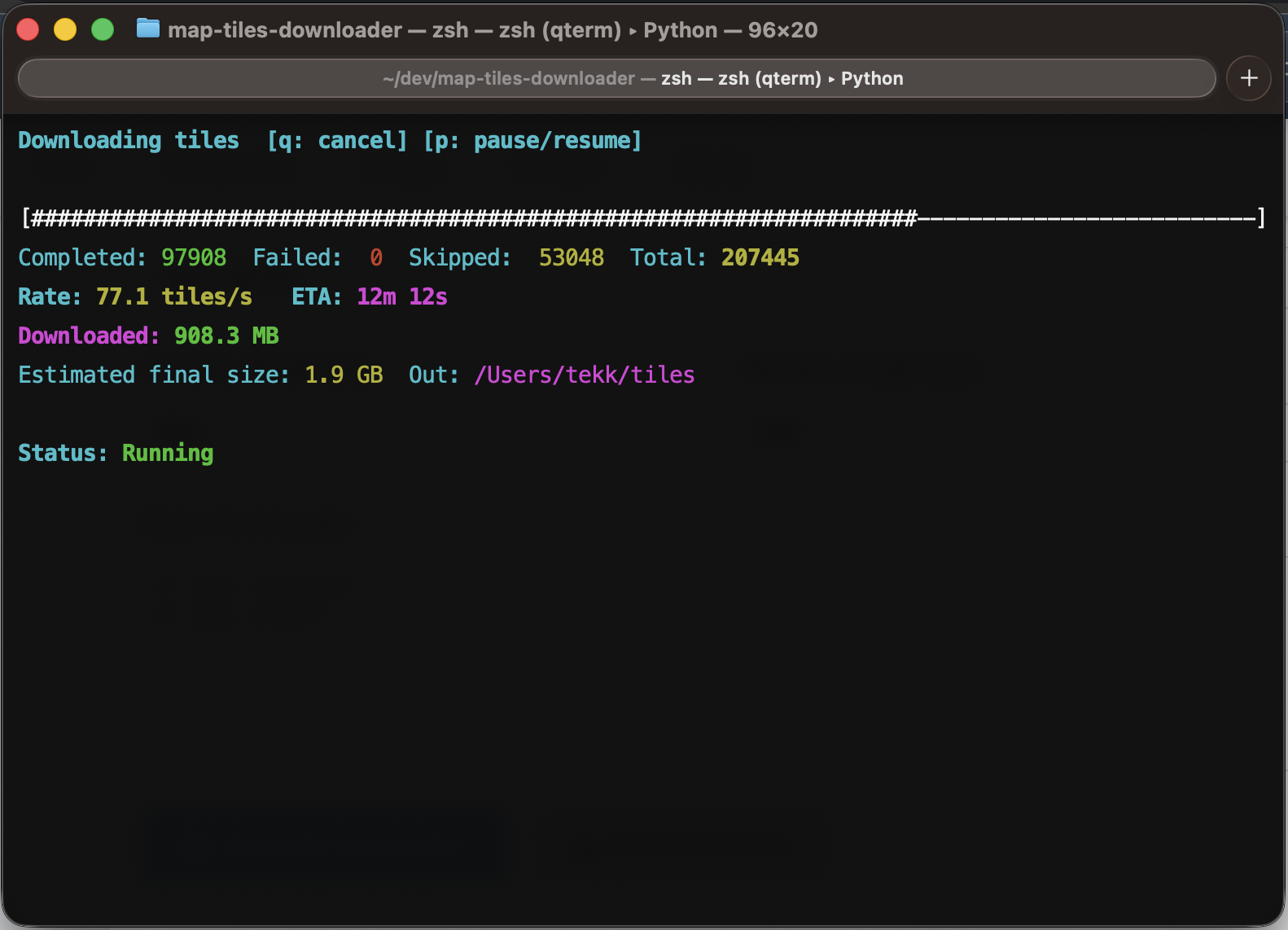 Interactive offline map region downloader
