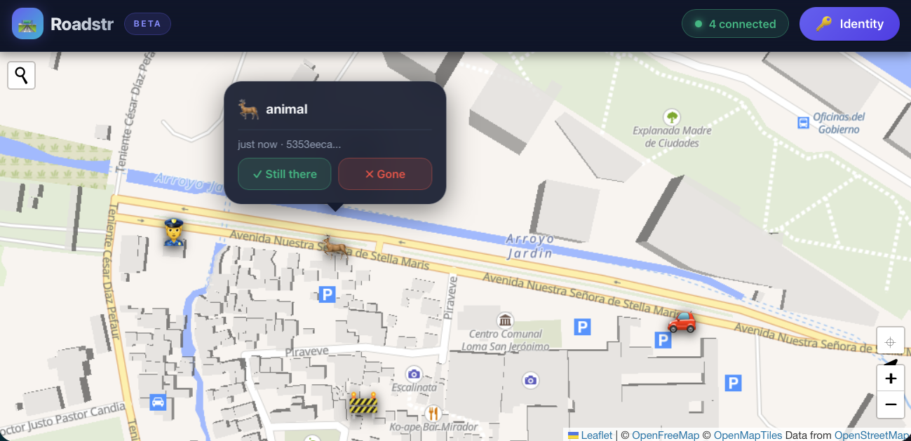 Browser road-event map